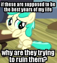 Size: 200x220 | Tagged: safe, edit, edited screencap, screencap, mint flower, for whom the sweetie belle toils, g4, season 4, 5-year-old, cute, female, filly, foal, frown, image macro, leaning, meme, sad, solo, worried