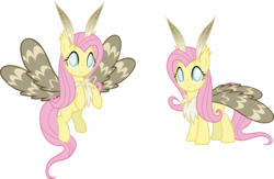 Size: 6000x3910 | Tagged: safe, artist:magister39, fluttershy, mothpony, original species, g4, absurd resolution, alternate universe, blind, cute, female, fluttermoth, new lunar republic, nightmareverse, shyabetes, simple background, solo, species swap, transparent background