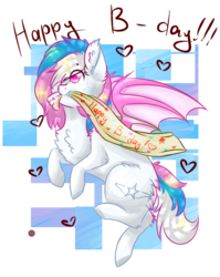 Size: 741x929 | Tagged: safe, artist:twinkepaint, oc, oc only, oc:starbit, bat pony, pony, banner, colored wings, female, mare, mouth hold, simple background, solo, transparent background