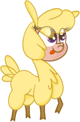 Size: 1666x2544 | Tagged: safe, artist:pastelhorses, paprika (tfh), alpaca, them's fightin' herds, community related, female, raised hoof, simple background, smiling, solo, tongue out, transparent background