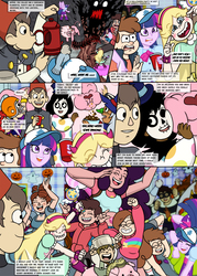 Size: 1500x2095 | Tagged: safe, artist:yogurthfrost, twilight sparkle, big cat, bird, bluebird, gem (race), human, hybrid, lion, pig, equestria girls, g4, age difference, beatrice (over the garden wall), bracelet, crossover, crossover shipping, dancing, diplight, dipper pines, do the sparkle, female, fusion, gem, gem fusion, glowing, glowing eyes, gravity falls, greg (over the garden wall), hybrid fusion, intersex, jewelry, lion (steven universe), mabel pines, male, marco diaz, nonbinary, over the garden wall, quartz, rose quartz (gemstone), sara (over the garden wall), shield, shipping, silhouette, spiked wristband, star butterfly, star vs the forces of evil, steven universe, stevonnie, straight, sword, the beast, waddles, weapon, wirt, wristband