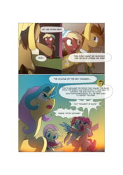 Size: 3541x5016 | Tagged: safe, artist:gashiboka, doctor whooves, fluttershy, pinkie pie, princess gold lily, rainbow dash, roseluck, time turner, oc, oc:neostrike, alicorn, earth pony, pegasus, pony, comic:recall the time of no return, g4, absurd resolution, comic, dialogue