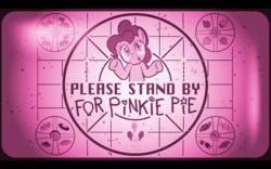 Size: 2560x1600 | Tagged: safe, screencap, pinkie pie, pony, g4, official, baby flurry heart's heartfelt scrapbook, candy, cookie, cupcake, cutie mark, female, food, mare, monochrome, please stand by, rhyme, screenshots, shrug, solo, technical difficulties, test card, youtube link