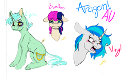 Size: 2552x1586 | Tagged: safe, artist:fizzlesoda2000, bon bon, dj pon-3, lyra heartstrings, sweetie drops, vinyl scratch, earth pony, pony, unicorn, fanfic:long story short things went down, g4, angry, bon bon is not amused, bruised, bust, fanfic, fanfic art, female, horn, mare, out of character, portrait, unamused