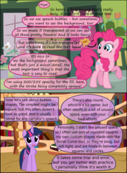 Size: 1348x1831 | Tagged: safe, artist:ashidaru, artist:eagle1division, pinkie pie, twilight sparkle, alicorn, pony, g4, cute, flower, golden oaks library, looking at you, speech bubble, twiabetes, twilight sparkle (alicorn)