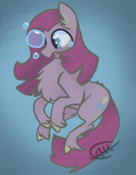 Size: 1542x1978 | Tagged: safe, artist:ashleybances, pinkie pie, earth pony, pony, g4, bubble, drowning, female, pinkamena diane pie, solo, underwater, unshorn fetlocks