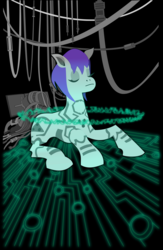 Size: 3375x5175 | Tagged: safe, artist:drawponies, oc, oc only, pony, absurd resolution, anime, crossover, digital, eyes closed, ghost in the shell, solo
