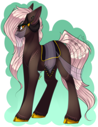 Size: 1024x1325 | Tagged: safe, artist:pinkxei, oc, oc only, earth pony, pony, cloven hooves, female, mare, solo, veil