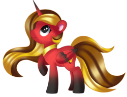 Size: 2816x2159 | Tagged: safe, artist:ilynalta, oc, oc only, unnamed oc, alicorn, pony, alicorn oc, commission, female, gradient hooves, high res, looking up, mare, raised hoof, simple background, smiling, solo, transparent background