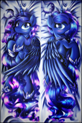 Size: 2000x3000 | Tagged: safe, artist:ruhisu, princess luna, alicorn, pony, blushing, body pillow, body pillow design, cute, female, hoof shoes, looking at you, lunabetes, lying down, mare, on back, on side, smiling, solo