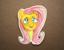 Size: 1280x998 | Tagged: safe, artist:sapraitlond, fluttershy, pegasus, pony, g4, bust, craft, female, mare, papercraft, portrait, solo, traditional art