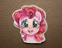 Size: 1280x998 | Tagged: safe, artist:sapraitlond, pinkie pie, earth pony, pony, g4, bust, craft, female, looking at you, mare, papercraft, portrait, solo, starry eyes, traditional art, wingding eyes