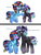 Size: 1024x1336 | Tagged: safe, artist:northlights8, oc, oc only, oc:brisk dawn, oc:tanzanite, pegasus, pony, blushing, colt, duo, female, filly, male, mare, offspring, parent:rainbow dash, parent:rarity, parent:soarin', parent:thunderlane, parents:rarilane, parents:soarindash, simple background, stallion, time skip, white background