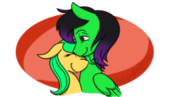 Size: 2560x1440 | Tagged: safe, artist:cadetredshirt, oc, oc only, pegasus, pony, duo, female, male, mare, oc x oc, shipping, smiling, stallion