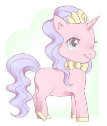 Size: 2385x2809 | Tagged: safe, artist:djkaskan, oc, oc only, pony, unicorn, female, filly, gold, high res, pastel, royalty, solo