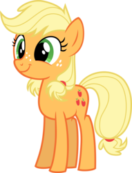 Size: 1039x1363 | Tagged: safe, artist:rustle-rose, applejack, earth pony, pony, g4, where the apple lies, cute, double mane, female, filly, freckles, inkscape, jackabetes, pigtails, simple background, smiling, solo, teenage applejack, teenager, transparent background, twintails, vector, younger