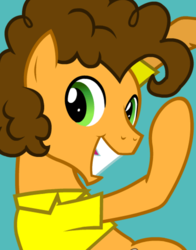 Size: 434x554 | Tagged: safe, cheese sandwich, earth pony, pony, g4, official, grin, male, simple background, smiling, solo, teal background