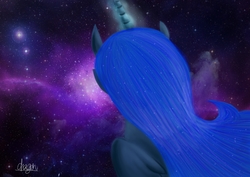 Size: 4680x3320 | Tagged: safe, artist:dragonhistorian, princess luna, alicorn, pony, g4, female, high res, mare, solo, space