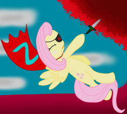 Size: 1899x1700 | Tagged: safe, fluttershy, g4, captain shy, dagger, weapon