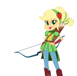 Size: 510x500 | Tagged: safe, applejack, equestria girls, g4, my little pony equestria girls: friendship games, official, archery, female, simple background, solo, transparent background