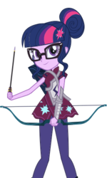 Size: 300x500 | Tagged: safe, sci-twi, twilight sparkle, equestria girls, g4, my little pony equestria girls: friendship games, official, archery, female, simple background, solo, transparent background