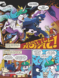 Size: 720x960 | Tagged: safe, artist:andypriceart, idw, kibitz, princess celestia, princess luna, alicorn, pony, friends forever #38, g4, my little pony: friends forever, spoiler:comic, female, mare, preview