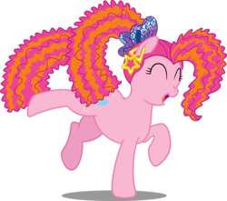 Size: 7453x6601 | Tagged: safe, artist:sugar-loop, pinkie pie, earth pony, pony, g4, absurd resolution, alternate hairstyle, ear piercing, earring, eyes closed, female, happy, mare, open mouth, piercing, simple background, solo, transparent background