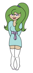Size: 394x855 | Tagged: safe, artist:sketchydesign78, oc, oc only, oc:sketchy design, human, blushing, clothes, cute, humanized, ponytail, ribbon, simple background, socks, solo, transparent background, vector