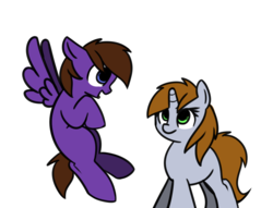 Size: 1280x979 | Tagged: safe, artist:neuro, oc, oc only, oc:littlepip, pegasus, pony, unicorn, fallout equestria, female, flying, mare, simple background, transparent background