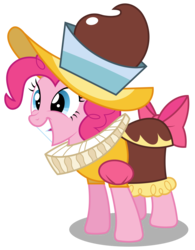 Size: 2344x3000 | Tagged: safe, artist:brony-works, chancellor puddinghead, pinkie pie, pony, g4, hearth's warming eve (episode), female, high res, ruff (clothing), simple background, smiling, solo, transparent background, vector