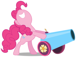 Size: 4016x3000 | Tagged: safe, artist:brony-works, pinkie pie, earth pony, pony, g4, eyes closed, female, high res, party cannon, simple background, smiling, solo, transparent background, vector