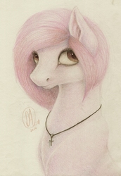 Size: 1421x2062 | Tagged: safe, artist:kimsteinandother, oc, oc only, earth pony, pony, bust, female, mare, portrait, solo, traditional art
