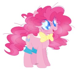 Size: 464x426 | Tagged: safe, artist:wishing-well-artist, pinkie pie, earth pony, pony, g4, base used, bowtie, colored pupils, female, leg warmers, mare, open mouth, simple background, smiling, solo, transparent background