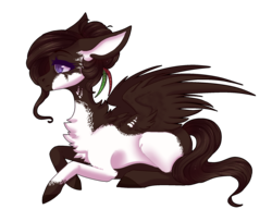 Size: 2129x1633 | Tagged: safe, artist:nightstarss, oc, oc only, oc:cacao, pegasus, pony, chest fluff, colored pupils, female, mare, prone, simple background, solo, transparent background