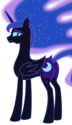 Size: 5127x8926 | Tagged: safe, artist:grypher, derpibooru exclusive, nightmare moon, alicorn, pony, absurd resolution, bedroom eyes, butt, featureless crotch, female, looking at you, missing accessory, nicemare moon, nightmare moonbutt, plot, simple background, smiling, solo, transparent background, vector