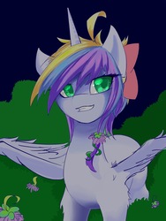 Size: 3024x4032 | Tagged: safe, artist:adetuddymax, oc, oc only, alicorn, pony, alicorn oc, digital art, female, green eyes, high res, looking at you, practice, request, requested art, solo