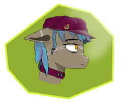 Size: 1280x1033 | Tagged: safe, artist:1101001, oc, oc only, oc:mistral l'etranger, pony, female, hat, mare, simple background, solo