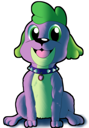 Size: 1050x1500 | Tagged: safe, artist:chrisgotjar, spike, spike the regular dog, dog, equestria girls, g4, collar, cute, male, simple background, sitting, solo, spikabetes, spike the dog, tongue out, transparent background