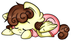 Size: 1372x786 | Tagged: safe, artist:cofee-love, oc, oc only, oc:shiny smiley, pegasus, pony, baby, baby pony, clothes, female, filly, offspring, onesie, pajamas, parent:oc:handy hoofs, parent:oc:spring beauty, parents:oc x oc, parents:springhoofs, simple background, sleeping, solo, transparent background