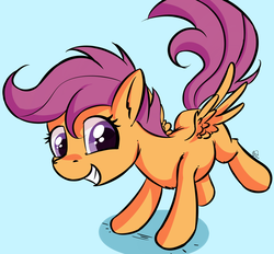 Size: 1280x1190 | Tagged: safe, artist:replacer808, scootaloo, g4, blank flank, cute, cutealoo, female, happy, solo