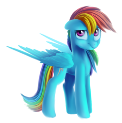 Size: 1845x1857 | Tagged: dead source, safe, artist:php69, rainbow dash, pegasus, pony, g4, female, floppy ears, mare, raised eyebrow, simple background, solo, white background