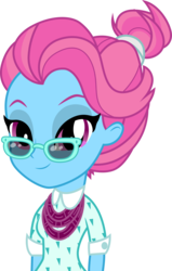 Size: 3001x4708 | Tagged: safe, artist:cloudy glow, blue bobbin, human, equestria girls, g4, the saddle row review, clothes, equestria girls-ified, female, glasses, high res, looking at you, simple background, smiling, solo, transparent background, vector