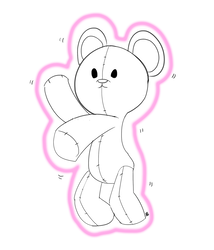 Size: 1280x1497 | Tagged: safe, artist:pabbley, a flurry of emotions, g4, dancing, doll, magic, partial color, simple background, solo, teddy bear, telekinesis, toy, white background