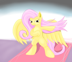 Size: 2000x1714 | Tagged: safe, artist:huffy26, fluttershy, pegasus, pony, g4, bipedal, digital art, female, mare, smiling, smirk, solo