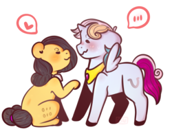 Size: 1000x793 | Tagged: safe, artist:cinnamonsparx, oc, oc only, pegasus, pony, unicorn, simple background, sitting, transparent background