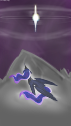 Size: 720x1280 | Tagged: safe, artist:that medic in blu, princess luna, ghost, pony, lullaby for a princess, g4, female, magic, sad, solo, spirit