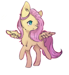 Size: 600x655 | Tagged: safe, artist:demisky, fluttershy, pegasus, pony, g4, female, mare, one eye closed, raised hoof, simple background, solo, spread wings, transparent background, wink