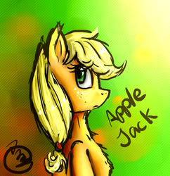 Size: 1000x1031 | Tagged: safe, artist:canelamoon, applejack, earth pony, pony, g4, chest fluff, female, hatless, missing accessory, solo