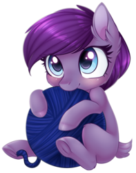Size: 1066x1351 | Tagged: safe, artist:doekitty, oc, oc only, earth pony, pony, commission, cute, female, hnnng, mare, ocbetes, simple background, solo, transparent background, yarn, yarn ball