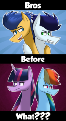 Size: 1132x2048 | Tagged: safe, artist:sapphireartemis, flash sentry, rainbow dash, soarin', twilight sparkle, pony, g4, female, male, ship:flashlight, ship:soarindash, shipping, straight